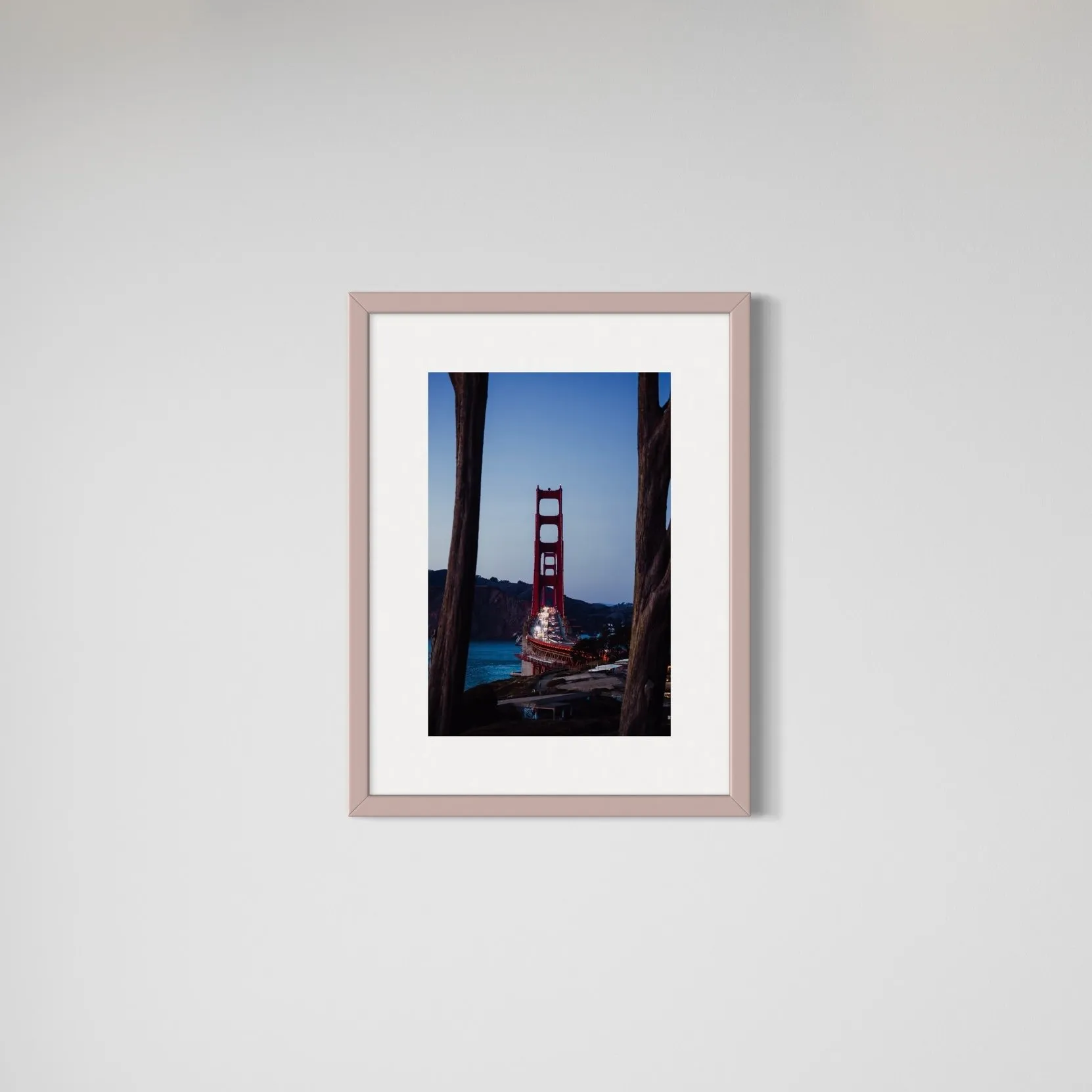 Golden Gate Between Trees - 8" x 12", photography print by Will Van Eaton