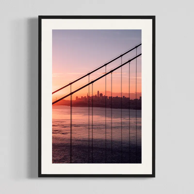 Skyline Through the Bridge, photography print